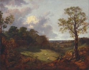 Thomas Gainsborough, "Wooded Landscape with a Cottage and Shepherd" (1748-1750).