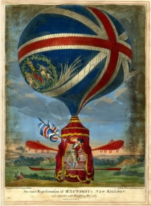 An exact representation of Mr Lunardi's New Balloon as it ascended with himself 13 May 1785