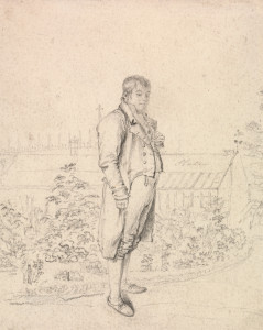 Joseph Slater, active 1803–died 1847. A Sketch of Sir Walter Scott in a Garden (undated).  Yale Center for British Art, Paul Mellon Collection.