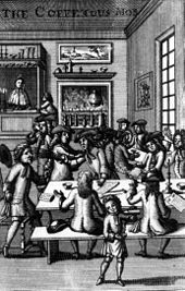 The Coffeehous Mob, frontispiece to Ned Ward's Vulgus Britannicus (1710). 